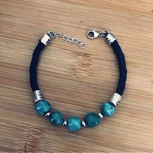 $58  Shube's Turquoise & Sterling Estate Bracelet   Copyright 925